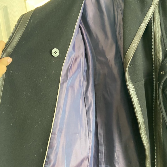 Andrew Marc Black Size 6 Wool & Leather Coat - Picture 6 of 15